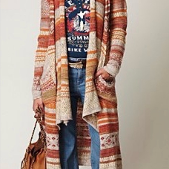 Free People Sweaters - Free People Yesterday’s Smile Boho Maxi Cardigan